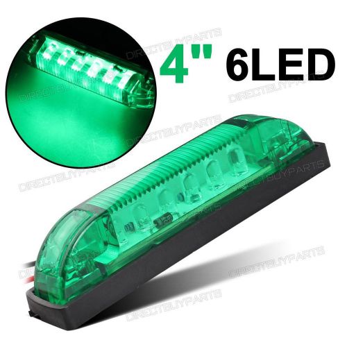 New! 4&#034;green lens slim line led utility strip bar marker light 6led trailer boat