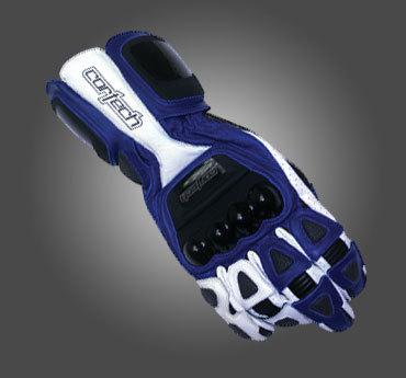 New cortech adrenaline ii leather protective gloves, blue/white, 2xl/xxl