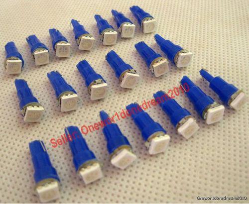 20 pcs t5 74 5050 1-smd car dashboard gauge side led light bulbs lamps 12v blue