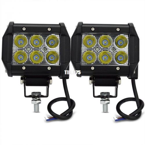 2x 4inch 18w led light bar spot work light 4wd atv boat off-road driving lamp