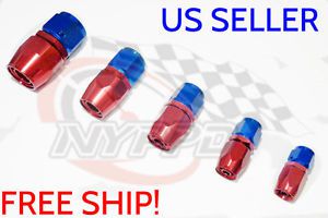 Nyppd swivel oil fuel/gas hose end fitting red/blue an-4, straight 7/16 20 unf