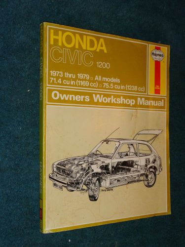 1973-1979 honda civic 1200 shop manual hayne&#039;s service book  75 76 77 78 79