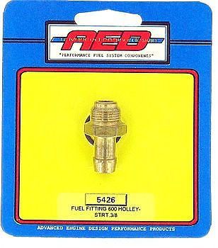 Aed holley carburetor fuel bowl fitting straight 3/8 600 carb