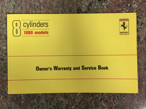 1989 ferrari mondial t owner&#039;s warranty and service book