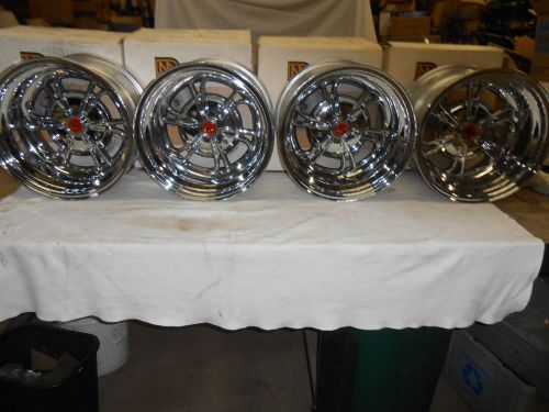 15&#034; x 10 &#034; vintage spectrum  cobra  chrome  wheel / rim   set of four