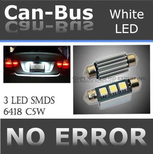 Abl canbus 3 led smds hyper white 6418 c5w error free license plate lights bulbs