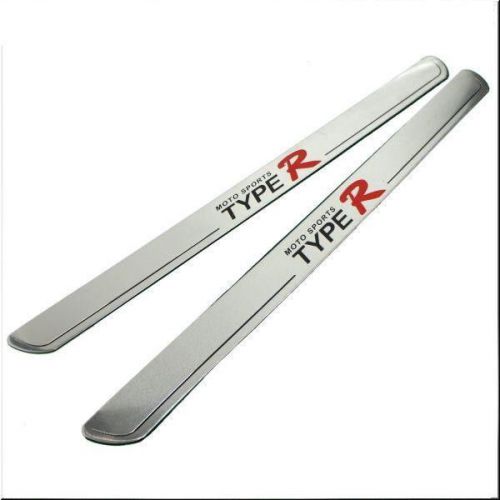 Car door vip step board entry guards pads pedals type r racing silver x 2 pieces