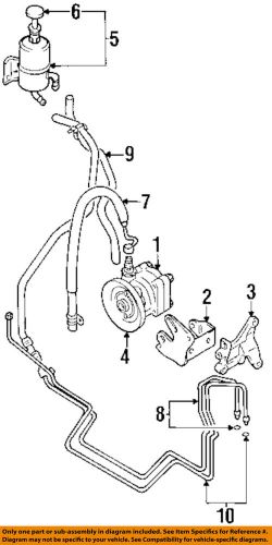 Mitsubishi oem 91-94 eclipse pump hoses-steering-pulley assembly mb636432