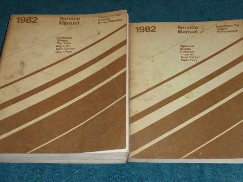 1982 plymouth chrysler dodge rwd shop manual set original mopar service books!!