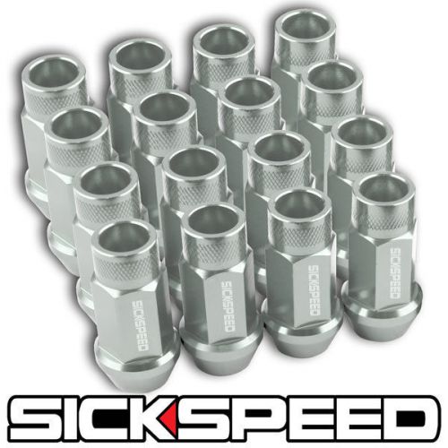 16 polished 50mm aluminum extended tuner lug nuts lugs wheels/rims 1/2x20 l30