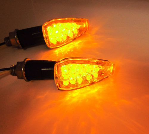 2x universal motorcycle bike amber led turn signal indicator blinker light pair