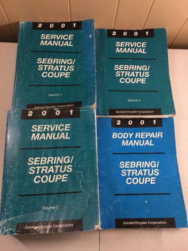 2001 chrysler sebring dodge stratus coupe service shop repair manual book set