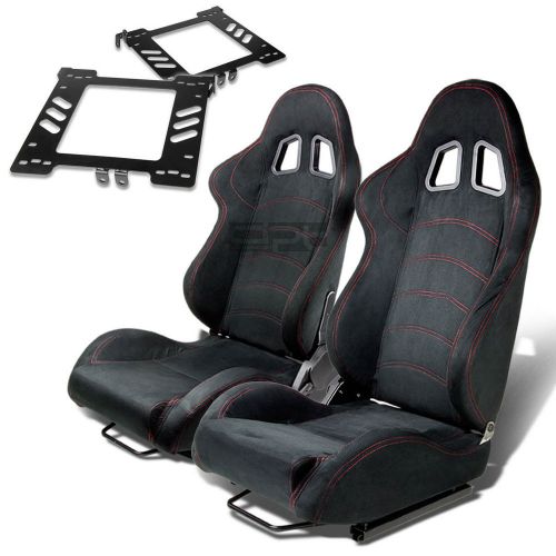 Type-1 racing seat black suede+silder/rail+for 99-05 golf mk4/jetta bracket x2