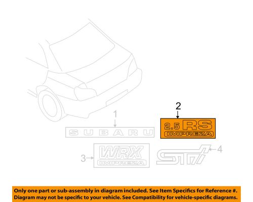 Subaru oem 02-05 impreza trunk lid-emblem badge nameplate 93073fe040