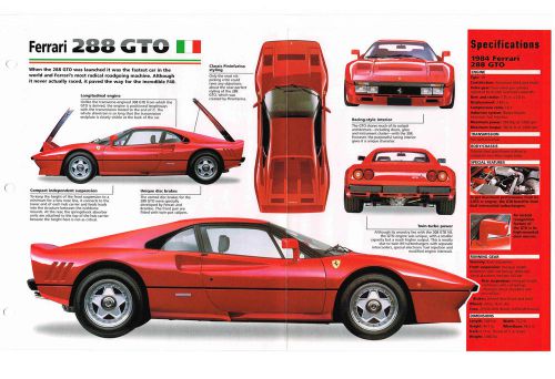 1984 / 1985 / 1986 / 1987 ferrari 288 gto imp brochure