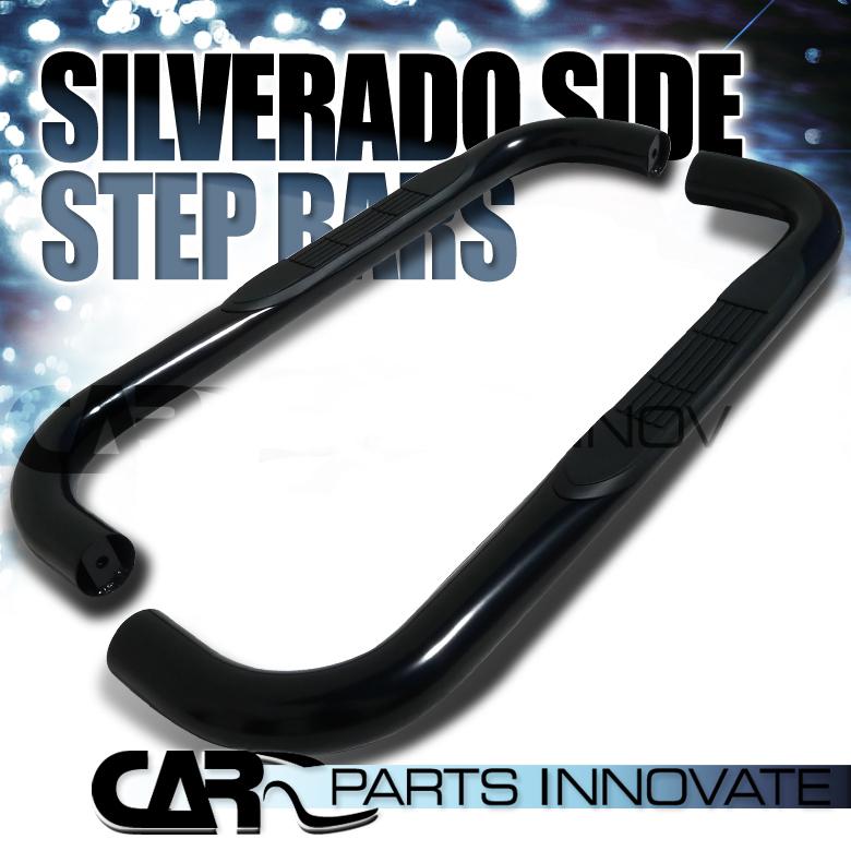 99-12 silverado sierra regular cab 3" black stainless steel side step nerf bars