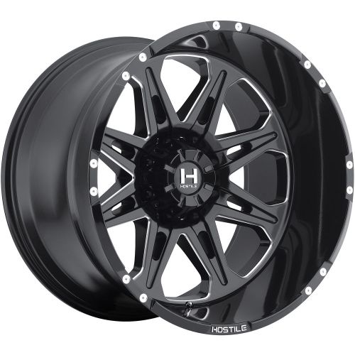 H102-1890816555b 18x9 8x6.5 (8x165.1) wheels rims black milled +10 offset alloy