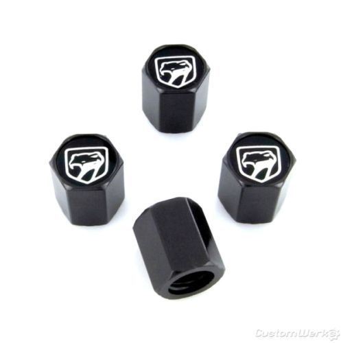 Dodge viper old style logo black tire stem valve caps