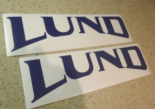 Lund fishing boat vintage decal die-cut navy 2-pak free ship + free fish decal!