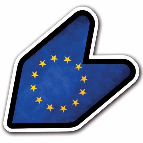 Grunge european union - jdm wakaba leaf flag decal sticker car macbook eu laptop