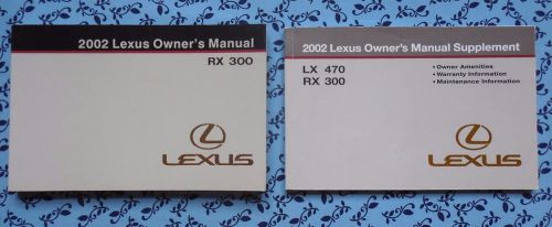 2002 lexus rx 300 owners manual &amp; service warranty guide oem set