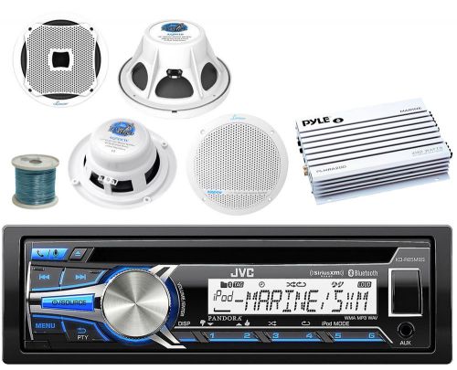 5.25&#034;marine speakers,10&#034;subwoofer&amp;wires,bluetooth marine usb cd radio, amplifier