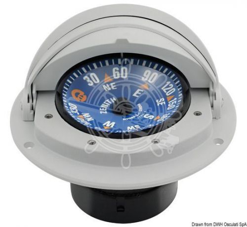 Riviera boat marine high speed compass 3&#034; grey/blue flat rose wrap-around cover