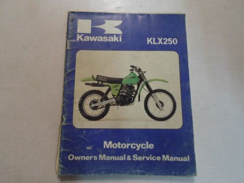 1980 kawasaki klx250 owners manual service manual water damaged worn factory a1