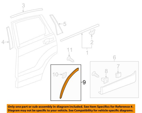 Honda oem 12-16 cr-v exterior-rear-edge molding right 75390t0aa01