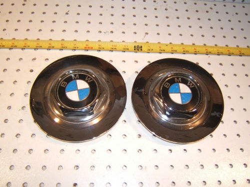 Bmw 88 750il e32 wheel chrome metal center oem 2 caps with bmw logo,36.131180076