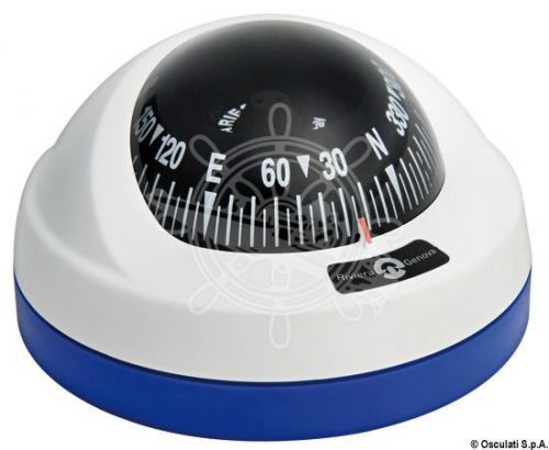 Riviera aries boat marine compass 2&#034; 1/2 white/black/blue