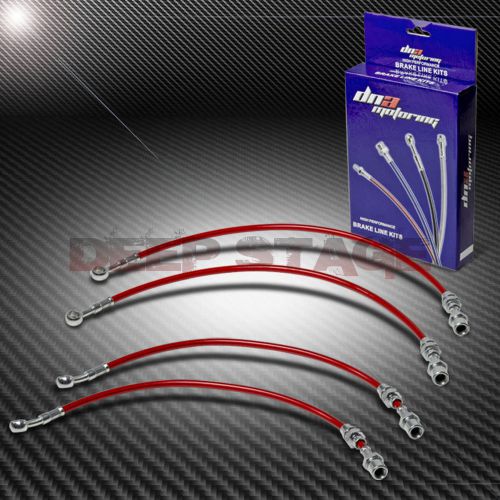 Stainless ss braided hose racing brake line 85-89 toyota mr2/mr-2 aw11 w10 red