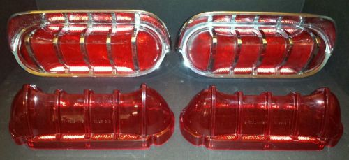 1961 buick invicta taillight pair assembly oem new lenses left right chrome