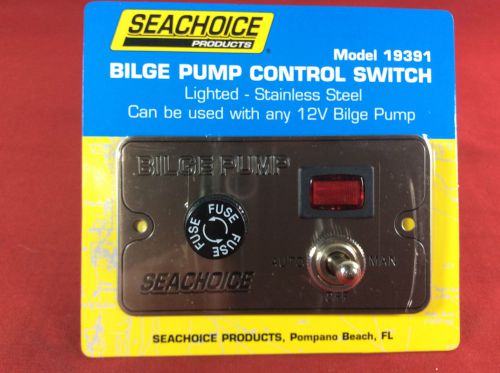 Bilge pump control switch lighted stainless steel seachoice 19391