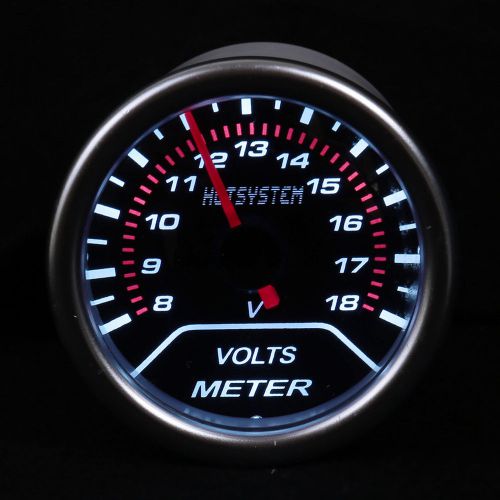 Hotsystem 2&#034; car vehicle 8-18v smoke tint len led voltage meter pointer gauge