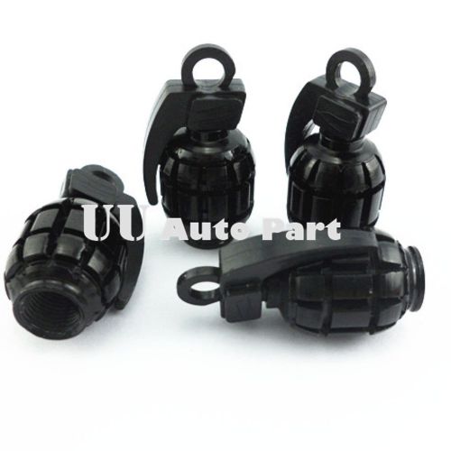 4 x black bomb grenade wheel tyre tire valve stems caps dust covers for toyota