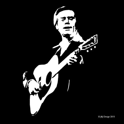 George jones oracal white vinyl decal window sticker country music singer