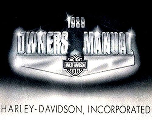 1989 harley-davidson owners manual -new sealed-xlh-fxr-fxrt-flstc-flhs-flhtc