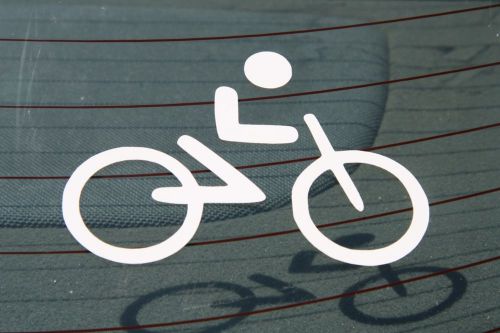 Bicycle bike lane cycling bmx mx auto graphic vinyl window decal bumper sticker