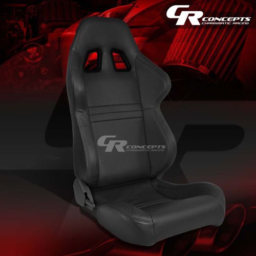 100%real leather reclining sports racing seats+mounting sliders passenger side