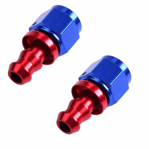 2x red-blue straight push lock fuel oil air hose end fitting adaptor an4 4-an