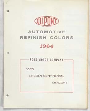 1964 ford lincoln mercury dupont color paint chip book all models original