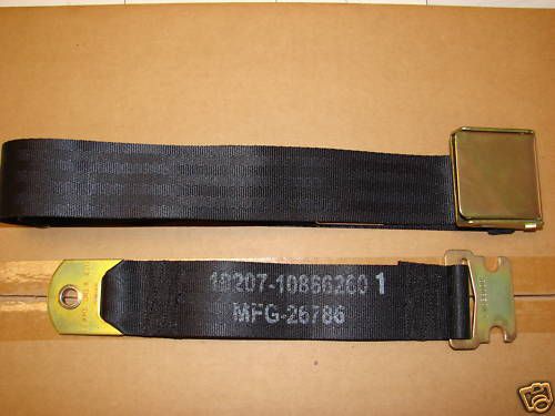 Beams black 50&#034; non-retractable quik release seat belt