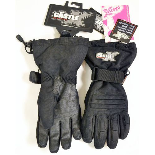 Castle x womens black platform snowmobile glove size xs 73-6331