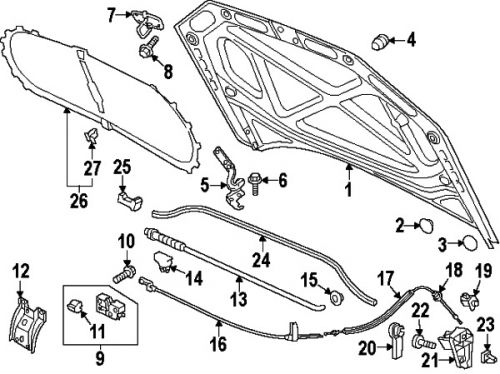 Volkswagen 561823531a genuine oem release cable