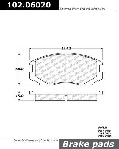 Centric 102.06020 brake pad or shoe, front-c-tek metallic brake pads