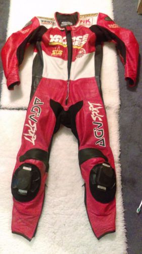 Corner leather 1 piece motorcycle racing suit nr certified a++ w/ knee sliders