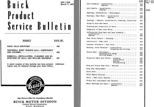 Buick 1947 - buick product service bulletin pages 425 - 461