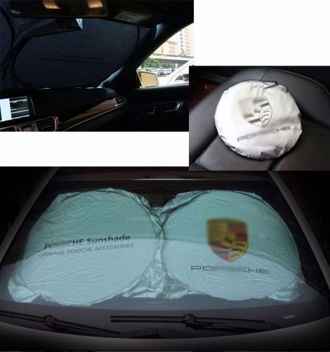 Front rear car window foldable sun shade shield cover visor uv block for porsche