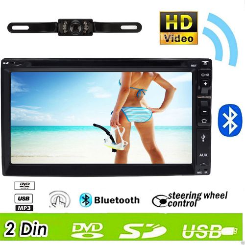 Double 2 din hd 7&#034; in dash car stereo dvd mp3 player bluetooth radio ipod fm+cam